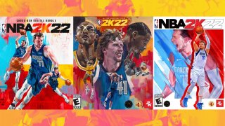 The legends edition cover of NBA 2K22, the latest entry in the basketball video game series, features Mavericks legend Dirk Nowitzki along with Kevin Durant and Kareem Abdul-Jabbar. Other editions, like the cross-gen digital bundle, feature Mavericks guard Luka Doncic.(Courtesy of 2K Games)