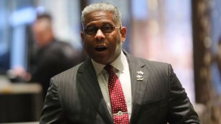 Former U.S. Rep. Allen West walks into Trump Tower on December 12, 2016 in New York City. President-elect Donald Trump continues to hold meetings with potential members of his cabinet at his office.