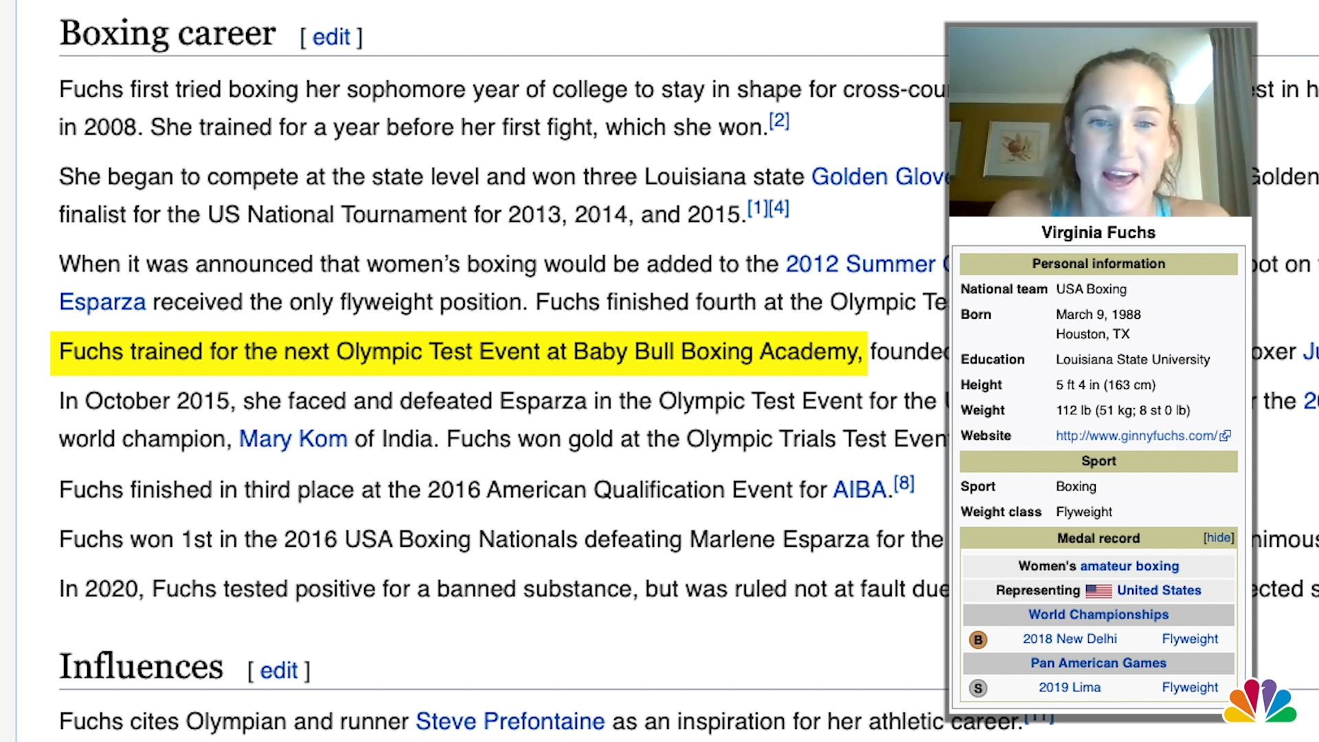 Boxer Ginny Fuchs Fact Checks Her Wikipedia Page Nbc 5 Dallas Fort Worth