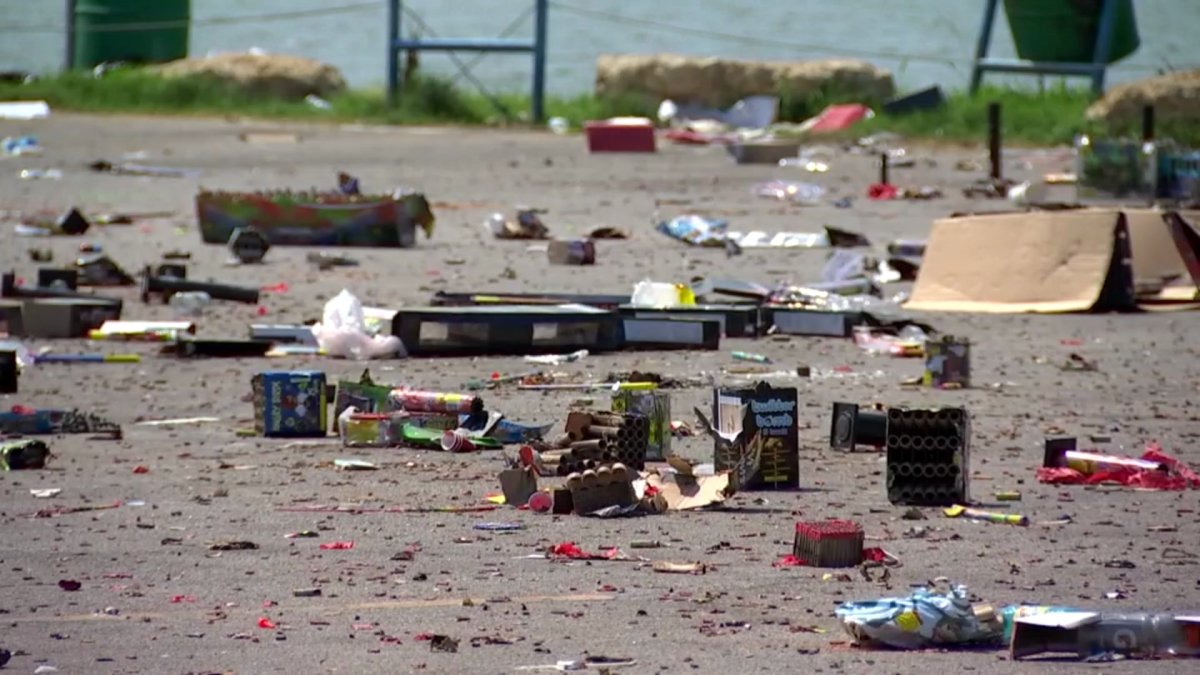 Parks Near Lake Arlington Littered with Trash From Fireworks NBC 5