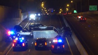 A multi-vehicle crash Saturday night injured one person and shut down the northbound lanes of the Dallas North Tollway, officials say.