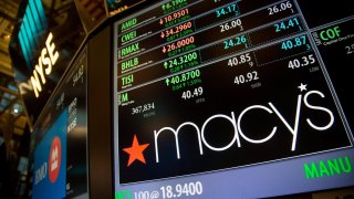 The Macy’s Inc. logo is displayed on a monitor at the New York Stock Exchange (NYSE) in New York, U.S., on Monday, Feb. 22, 2016.