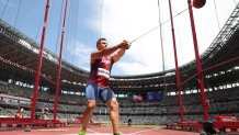 Rudy Winkler of Team United States competes in the Men's Hammer Throw Qualification on day 10 of the Tokyo 2020 Olympic Games at Olympic Stadium on Aug. 2, 2021, in Tokyo, Japan.