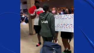 Olympian Jasmine Moore is back in North Texas. While she didn’t have a moment on the podium, her family and friends welcomed her back with pride.