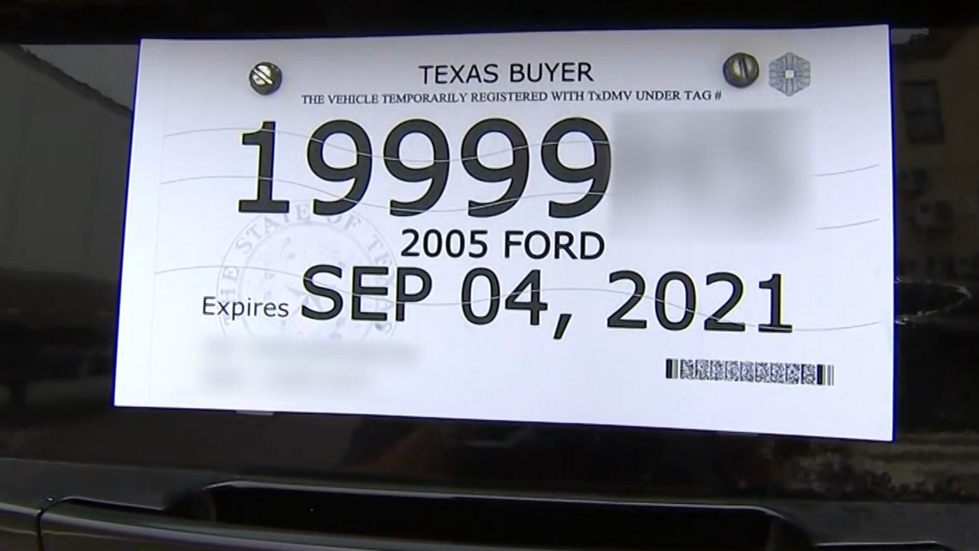 Fake Texas Temporary Car Tags Linked to Crimes as Far Away as New York