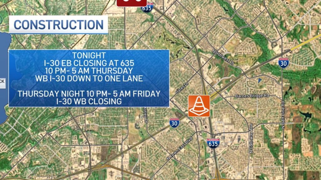 Construction To Close Roads In Mesquite Wednesday And Thursday Nbc 5