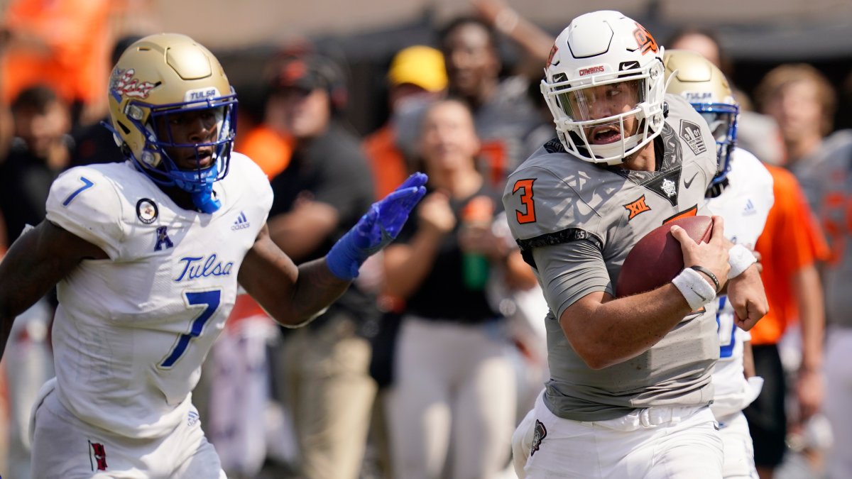 Oklahoma State Holds Off Tulsa 2823 in Spencer Sanders’ Return NBC 5