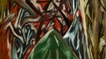 Dallas Museum of Art Slip Zone Jackson Pollock Figure Kneeling Before Arch with