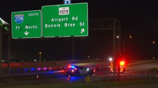 A man died after he was ejected from a motorcycle on a highway overpass Saturday night, Denton police say.