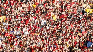 Iowa State Cyclones fans cheer on their team as they take on the Northern Iowa Panthers in the second half of play at Jack Trice Stadium on Sept. 4, 2021 in Ames, Iowa. The Iowa State Cyclones won 16-10 over the Northern Iowa Panthers.