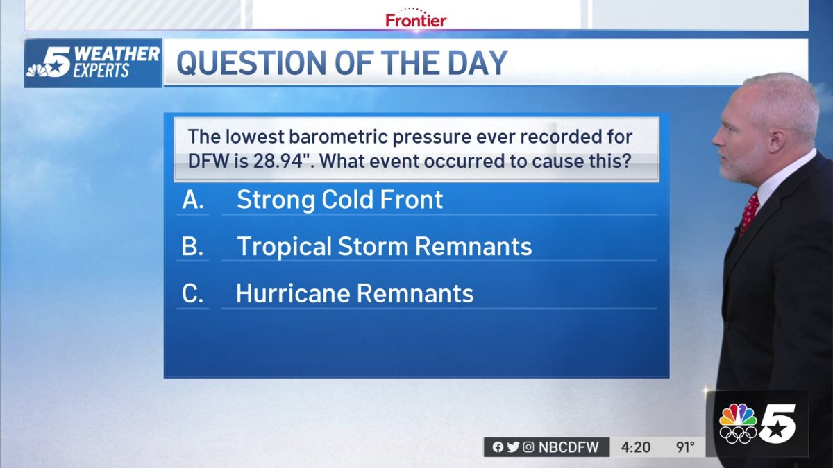 Weather Quiz Barometric Pressure NBC 5 DallasFort Worth