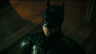 This image released by Warner Bros. Pictures shows Robert Pattinson in "The Batman."