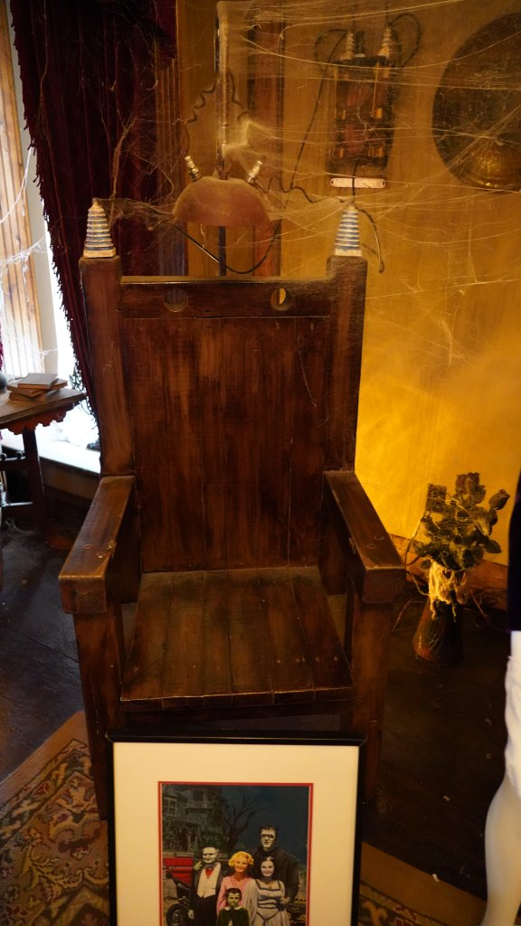 Grandpa's Electric Chair inside the Munster Mansion in Waxahachie, Texas