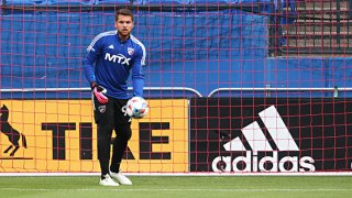 FILE: Goalkeeper Phelipe Megiolaro #99 of FC Dallas warms up prior his first game of the 2021 MLS season at Toyota Stadium on April 17, 2021 in Frisco, Texas.