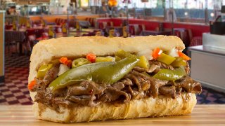 portillo's italian beef sandwich