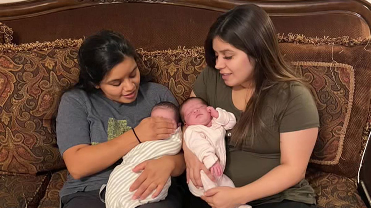 Twin sisters give birth to sons on same day in same hospital