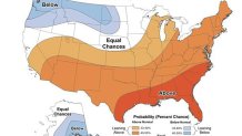 This U.S. Winter Outlook 2021-2022 map for temperature shows warmer-than-average conditions across the South and most of the eastern U.S.