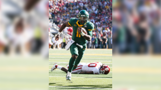 Baylor quarterback Gerry Bohanon (11) scores on a 14-yard touchdown