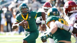 Gerry Bohanon #11 of the Baylor Bears looks to pass against the Oklahoma Sooners in the first half at McLane Stadium on Nov. 13, 2021 in Waco, Texas.