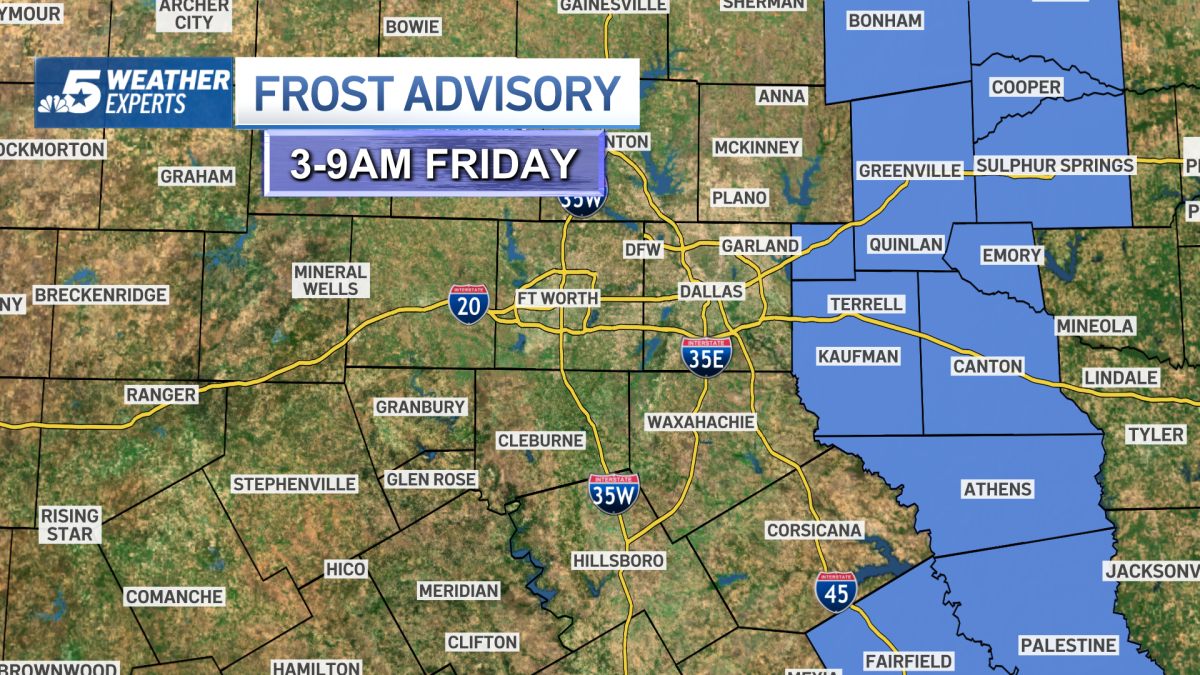 Frost Advisory for Areas East of Dallas Friday Morning - Vimarsana News