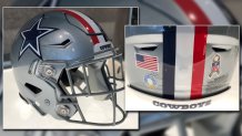 cowboys red stripe helmet