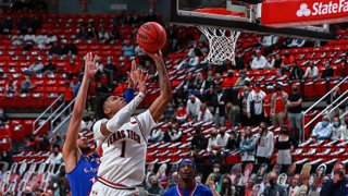 Guard Terrence Shannon Jr. #1 of the Texas Tech Red Raiders shoots the ball during the first half of the college basketball game against the Kansas Jayhawks at United Supermarkets Arena on Dec. 17, 2020 in Lubbock, Texas.