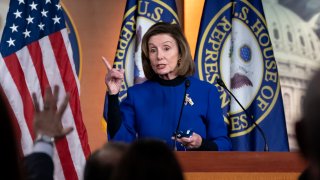 Speaker of the House Nancy Pelosi, D-Calif., updates reporters on the must-pass priority of funding the government, during a news conference at the Capitol in Washington, Thursday, Dec. 2, 2021.