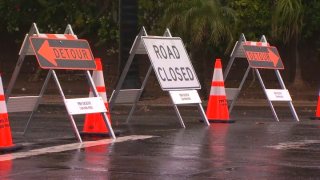 Road closures in effect due to the winter storm.