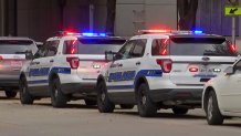 Dozens of law enforcement officers gathered outside Baylor Medical Center where a Mesquite police officer was hospitalized after a shooting Friday, Dec. 3, 2021.