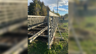 A 58-foot bridge that was stolen according to the Akron Police Department.