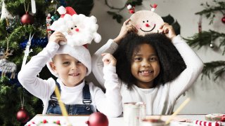 Children Making Holiday Crafts