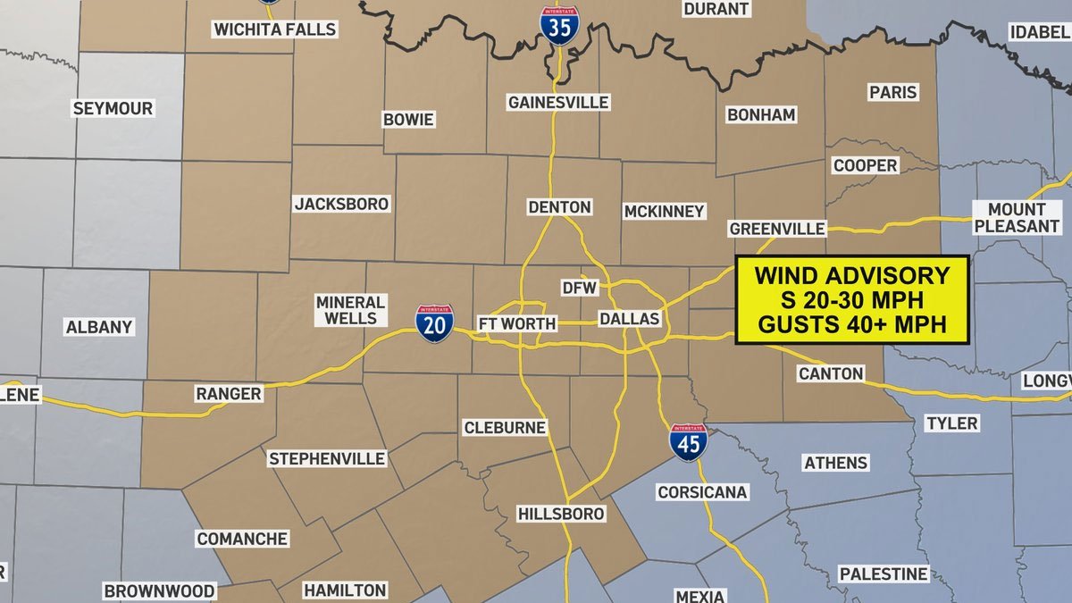 Wind Advisory: Gusts to 40 MPH Expected Wednesday – NBC 5 Dallas-Fort Worth