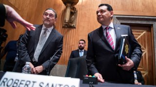 Robert L. Santos, left, nominee to be director of U.S. Census Bureau,