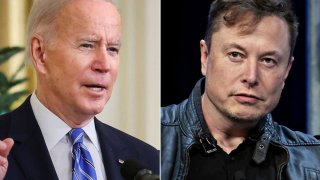 Joe Biden, left, and Elon Musk