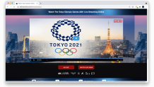 An example of a fake website offering bogus online streaming services of during the Tokyo Olympics.