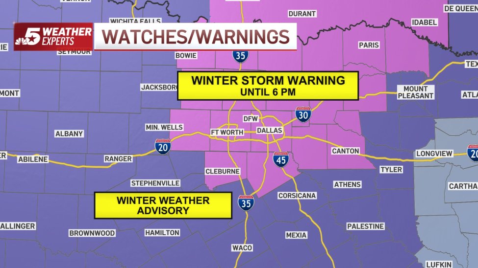 Winter Storm Warning in DFW Ice Blankets Roads NBC 5 DallasFort Worth