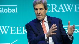 U.S. Special Presidential Envoy for Climate John Kerry speaks during the CERAWeek energy conference 2022 in Houston, Texas, March 7, 2022.