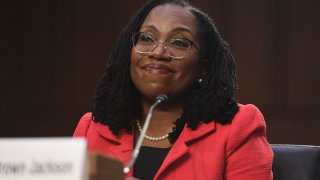 Judge Ketanji Brown Jackson testifies on her nomination to become an Associate Justice of the US Supreme Court during a Senate Judiciary Committee confirmation hearing on Capitol Hill in Washington, DC, March 22, 2022.