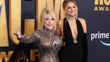 Dolly Parton and Kelsea Ballerini attend the 57th Academy of Country Music Awards at Allegiant Stadium on March 07, 2022 in Las Vegas, Nevada.