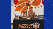 Nocona High School golf coach Colby Schniederjan coached Laci Stone for three years.