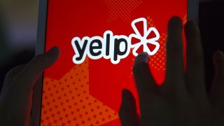 The Yelp app on an Apple iPad Air