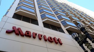 SAN FRANCISCO, CA – NOVEMBER 16: A sign is posted in front of a Marriott hotel on November 16, 2015 in San Francisco, California. Marriott International announced plans to purchase Starwood Hotels & Resorts for $12.2 billion. The deal would create the world’s largest hotel company. (Photo by Justin Sullivan/Getty Images)