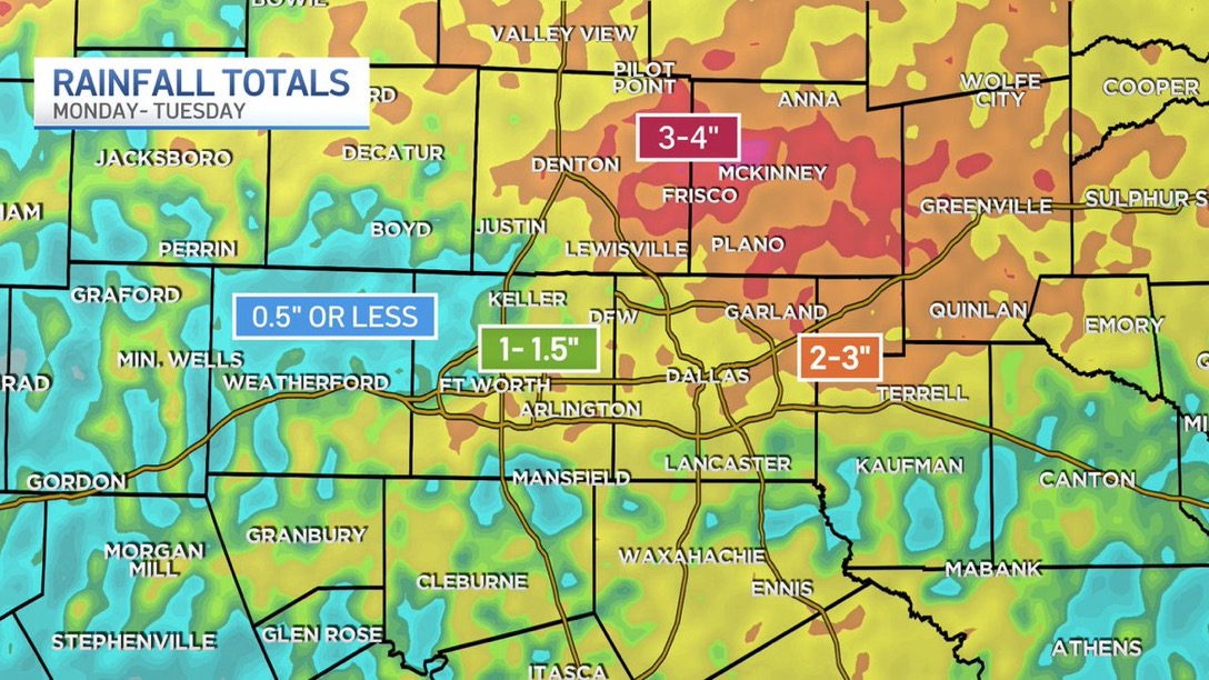 Rainfall Totals in North Texas NBC 5 DallasFort Worth