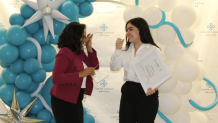 Jessica Ramirez, a senior at Thomas Jefferson High School, is surprised with a ,000 scholarship from Junior League of Dallas.