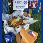 A Texas Chili all-angus beef hot dog with fresh-baked cornbread as the bun - topped with Texas Chili's chili, shredded cheddar cheese, and Ricos Jalapenos. Available at concessions stands at Sections 132 and 225.