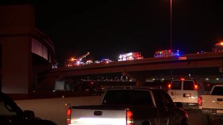 Two people were killed in a crash early Monday at Interstate 35W and U.S. 287 in North Fort Worth, authorities say.