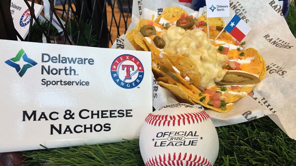 Tostitos tortilla chips topped with Ricos cheese sauce, a heap of creamy macaroni and cheese, pico de gallo, Ricos Jalapenos and a drizzle of sour cream.  Available at concession stands at sections 106 and 225.