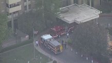 Dallas Fire-Rescue responds to a fire at the Park Manor senior residential apartment building in South Dallas, April 20, 2022.
