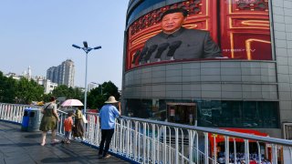 Xi Jinping seen giving a speech during the centenary of the founding of the Chinese Communist Party, in Fuyang on July 1, 2021. From a political perspective, 2022 is a particularly critical year for China, as Xi is expected to gain an unprecedented third term this fall at the 20th National Party Congress, alongside a shuffle in officials around him.