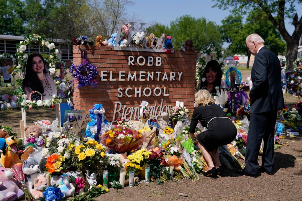 President Joe Biden and first lady Jill Biden visit Robb Elementary School